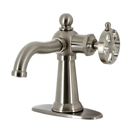 Kingston Brass KSD3548RX Single-Handle Bathroom Faucet with Push Pop-Up, Brushed Nickel KSD3548RX